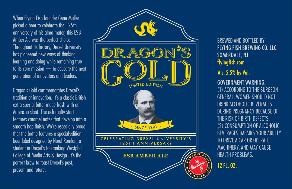 Dragon's Gold Amber Ale Beer Bottle Label